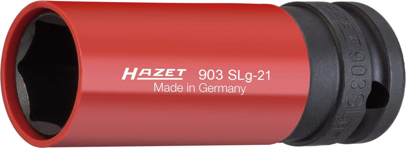 HAZET Socket Wrench Bit 903SLG-21 I Drive: Square and External Hexagon Drive for Vehicle and Car Tire Change, Width Across Flats: 21mm/0.83 Inches I For Machine Operation