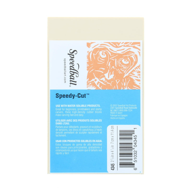 Speedball 4345 Speedy-Cut Printing Block-Soft Rubber-Like Material Easy to Carve, 2.75 x 4.5 Inches