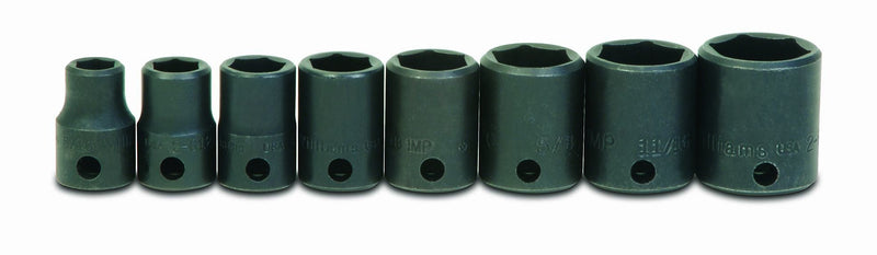Williams WS-2-8 8-Piece 3/8-Inch Drive Shallow 6 Point Impact Socket Set