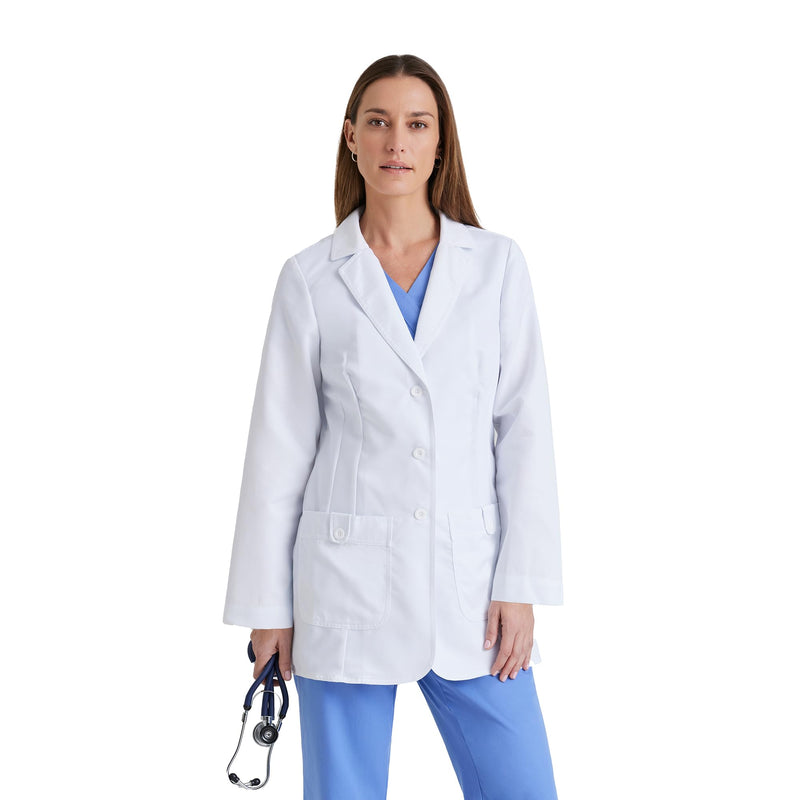 Grey's Anatomy Women's 32 Inch Two Pocket Fitted Lab Coat Medium White
