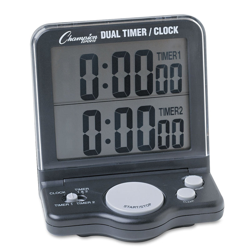 Champion Sports Dual Timer, Black, 4-1/2 in W X 5 in H