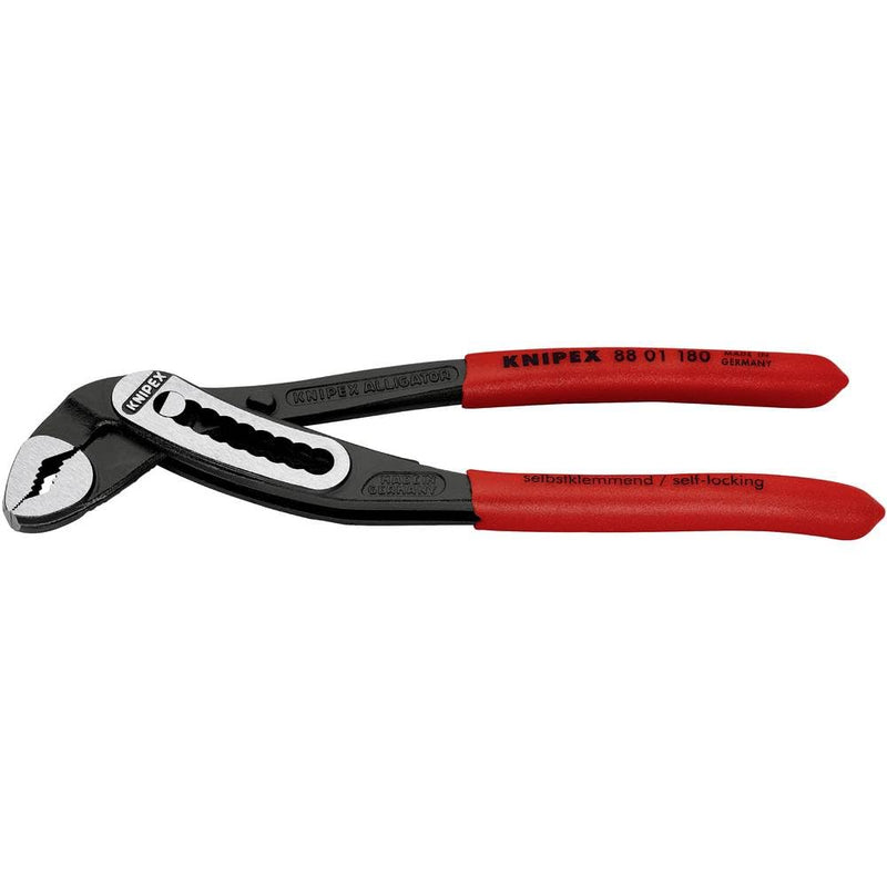 Knipex Alligator® Water Pump Pliers black atramentized, with non-slip plastic coating 180 mm 88 01 180 Grips Plastic Coated, Red standard packaging