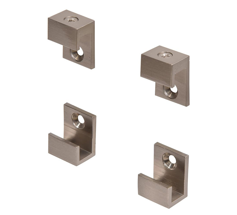 C.R. LAURENCE MC01BN CRL Brushed Nickel 5/8" Wide Mirror Clip Set