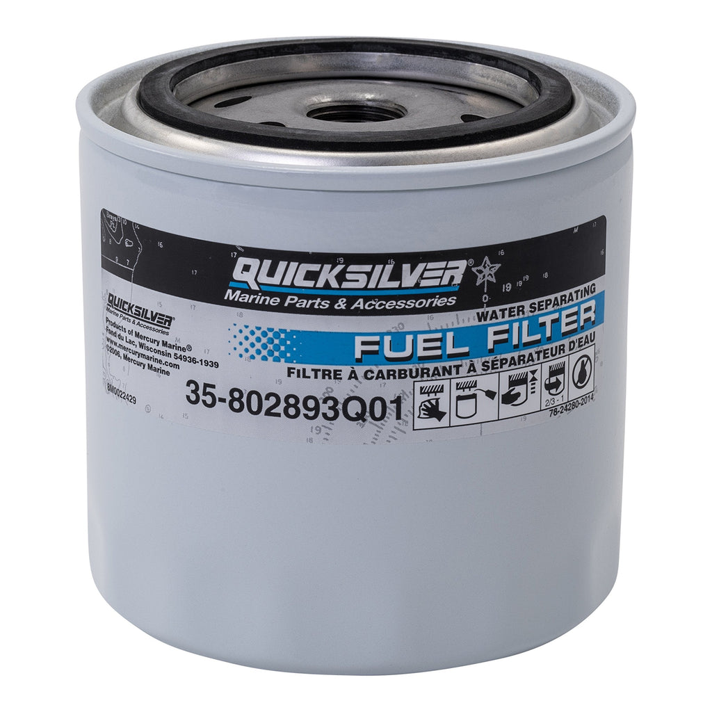 Quicksilver 802893Q01 Water Separating Fuel Filter for Mercury and Mariner Outboards and MerCruiser Stern Drive and Inboard Engines