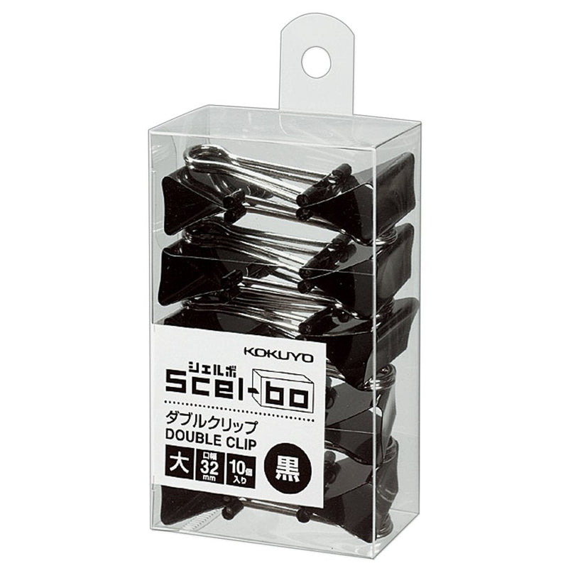 Kokuyo Scel-bo Medium Binder Clips, 1.26 inches (32 mm) Width, Holds up to 100 Sheets per Clip, Perfect for Office Organization & Daily Use, 10 Pcs, Silver, Japan Import (KURI-J33ND) 32mm