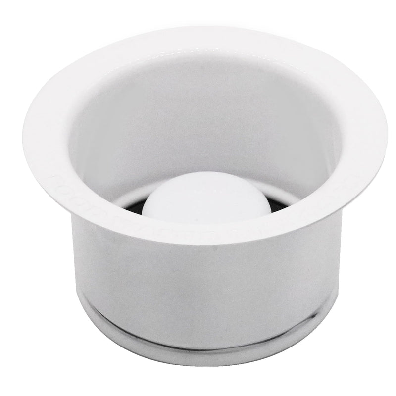 Westbrass D2082-50 3-1/2" Extra-Deep Collar Kitchen Sink Waste Disposal Flange & Stopper, Powder Coat White 1-Pack