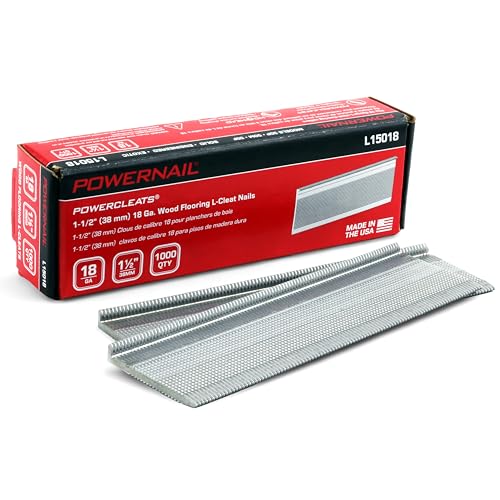 Powernail L15018 18 Gauge 1-1/2 Inch Length Flooring L-Cleat Nails (1000ct Box) 1-1/2 Inch (1000ct box)