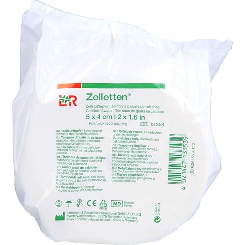 Lohmann & Rauscher Cellulose Swabs 5 x 4 cm Germ-Reducing Roll Pack of 500 Swabs