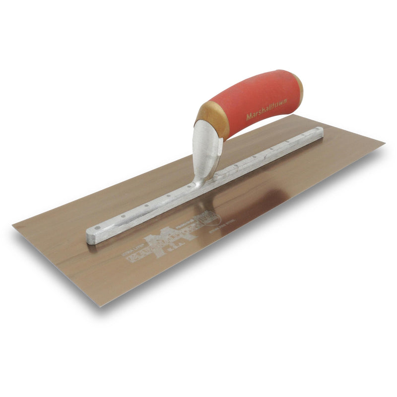 MARSHALLTOWN DuraFlex Finishing Trowel, 14 x 5 Inch, 11 5/8 Inch Mounting, DuraSoft Handle, Assembled in USA, Plaster and Drywall Finishing Tools, 4683DFDL