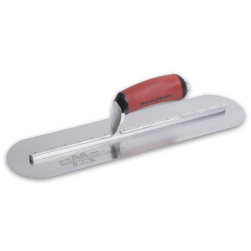 MARSHALLTOWN Fully Rounded Concrete Finishing Trowel, High Carbon Steel Blade, DuraSoft Handle, 16 x 4, Assembled in USA, MXS66FRD