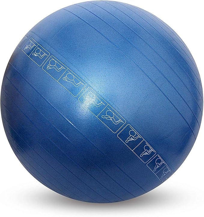 Cando 30-1800 Blue Non-Slip PVC Vinyl Inflatable Exercise Ball, 12" Diameter, 300 lbs Weight Capacity Blue (11.8")