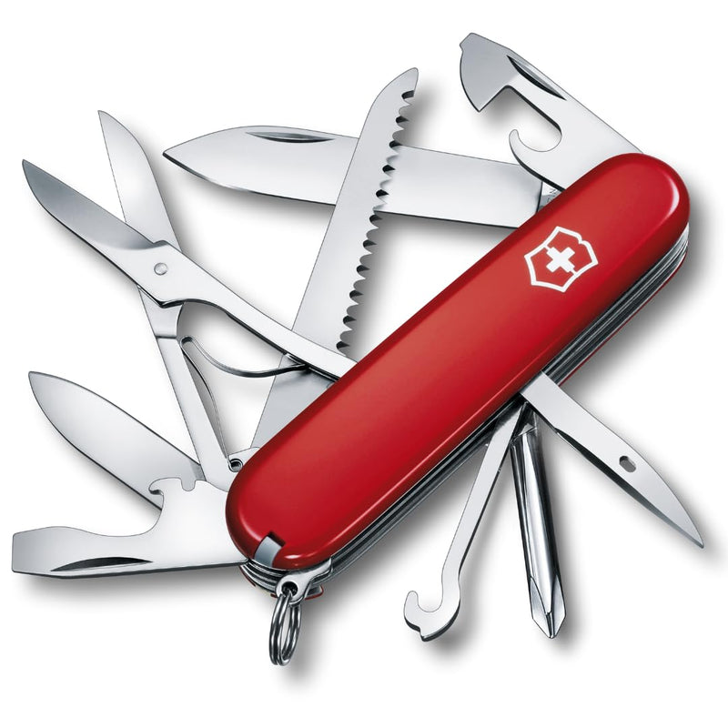 Victorinox Fieldmaster Swiss Army, 15 Function Pocket Knife, Red | Ideal for field work, camping trips and days in the garden alike