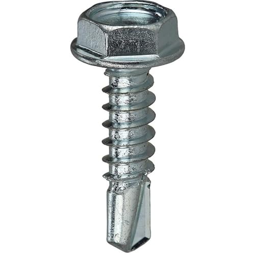 L.H. Dottie TEKHW101 Self Drilling Screw, Hex Washer Head, 10 by 1-Inch Length, 5/16-Inch Hex, Zinc Plated, 100-Pack