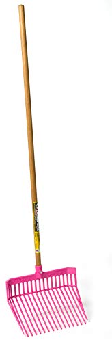 Little Giant® DuraFork Pitch Fork | Manure Fork | Polycarbonate Stable Fork with Angled Tines | Hot Pink PDF1 Hot Pink