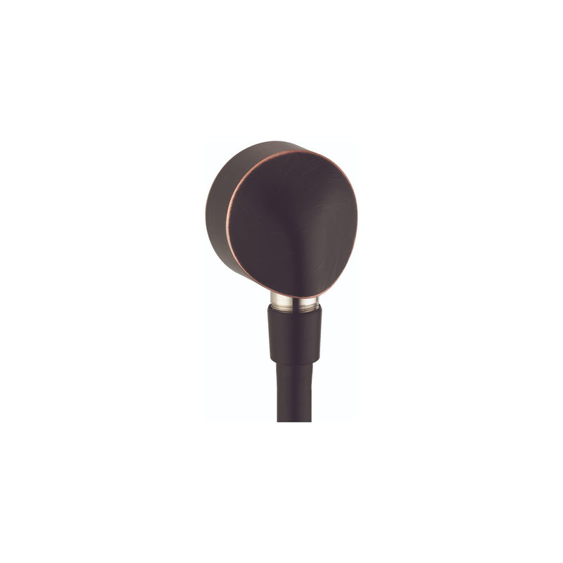 hansgrohe FixFit Handheld Shower Wall Outlet 1/2-inch Thread Connection Round Modern Flush Mount in Rubbed Bronze, 27458923