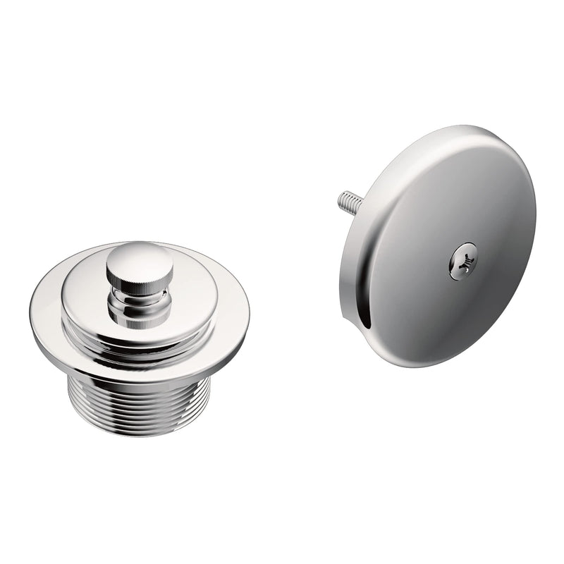 Moen Chrome Push-N-Lock Metal Tub and Shower Drain Kit and Overflow Cover with 1-1/2 Inch Threads, T90331 1.5 Inches (Pack of 1)