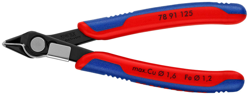 Knipex 78 91 125 Electronics Cutter "Super-Knips" 4,92" with lead catcher Multi-colour 125 mm Burnished, wire clamp, very small facet Standard packaging