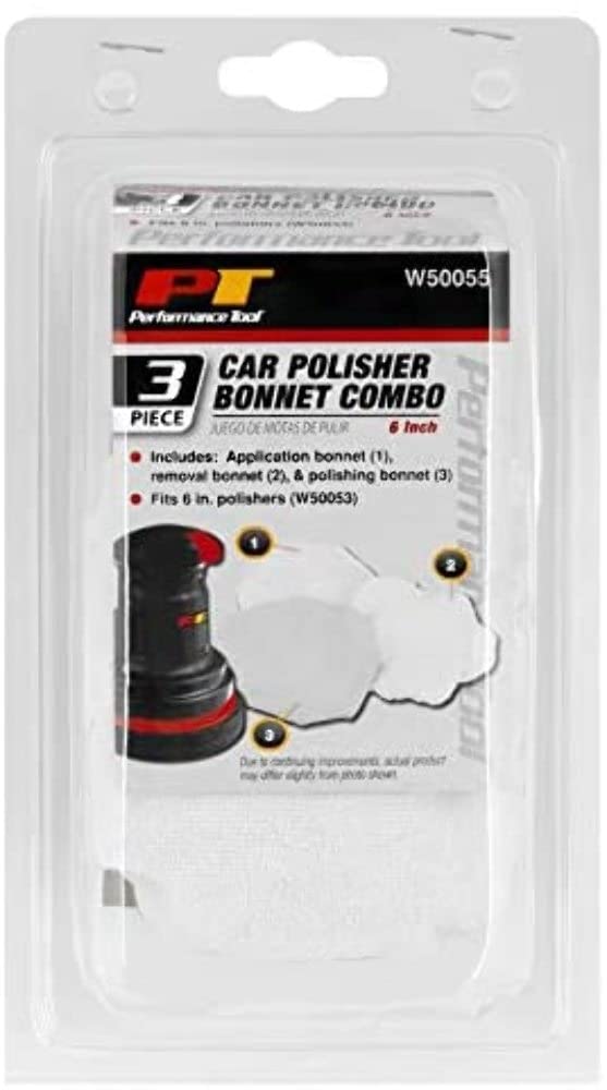 Performance Tool W50055 6-Inch Polishing Bonnets (3 Piece) for W50053