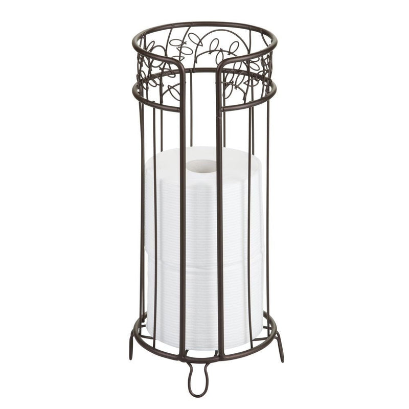 iDesign Metal Toilet Tissue Holder Stand, The Twigz Collection – Holds 3 Rolls of Toilet Paper, 6.8” x 15.2”, Bronze