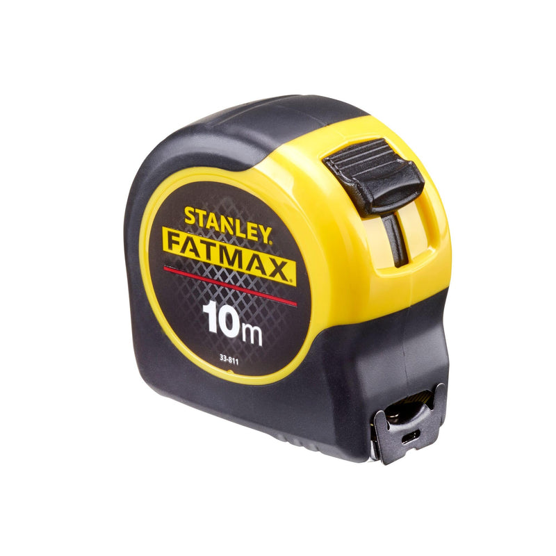 STANLEY FATMAX Classic Tape with Blade Armor, 10m Metric Only | Durable tape, 14 feet extended reach when working alone, tru-zero hook, accuracy class II 10 m