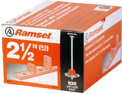 ITW 00809 2-1/2" Powder Fastener Pin with Washer 1516SD 100 Count