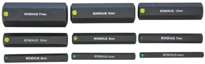 Bondhus 33298 4-17mm 2" ProHold Socket Bits w/out Sockets, Set of 9, Multicolor, One Size