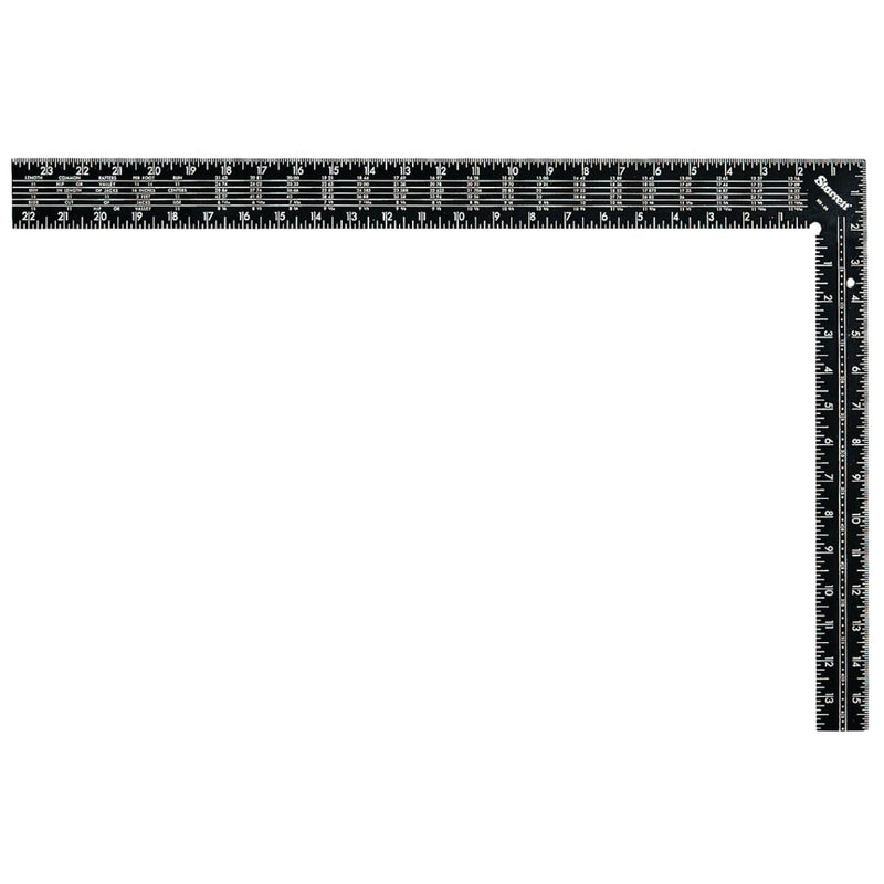 Starrett Standard L-Shaped Tempered Steel Rafter Square with Solid One Piece Construction - Ideal for Professionals and Home Improvement - 24" Length, 1-1/2" Width - RS-24