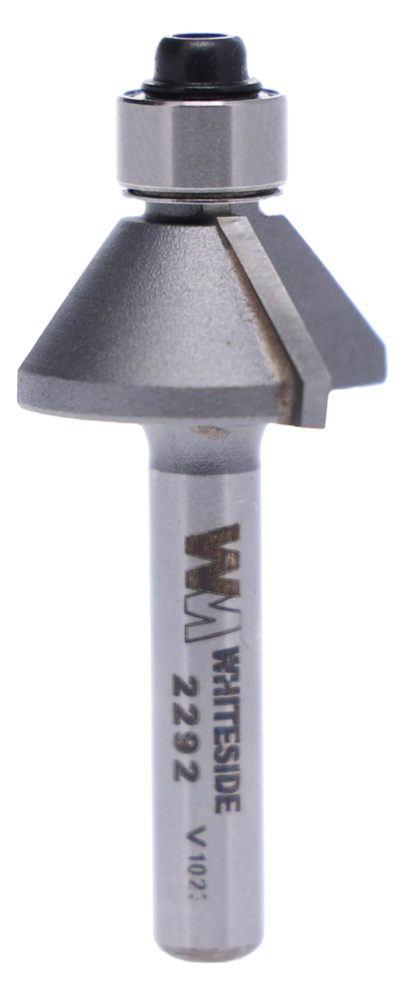 Whiteside 2292 45 Degree Chamfer Router Bit: 45 Degree Angle, 7/16 Inch Cutting Length, 5/16 Inch Cutting Height, 1/4 Inch Shank,1 Inch Large Diametert
