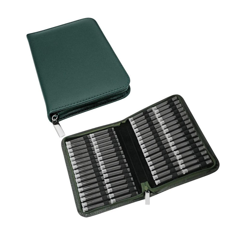 Homeopathy Pocket Pharmacy Classic with 64 Clear Glasses Leather (Green) Leather Green
