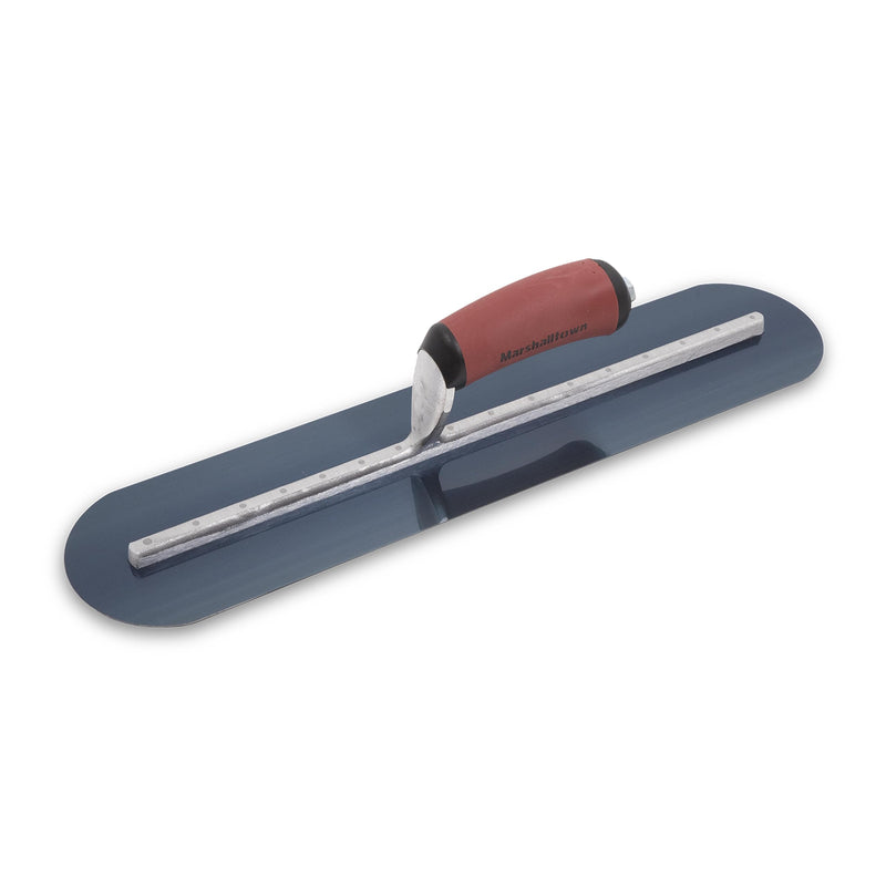 Marshalltown Fully Rounded Concrete Finishing Trowel, Blue Steel Blade, DuraSoft Handle, 20 x 4, Assembled in USA, MXS20BRD