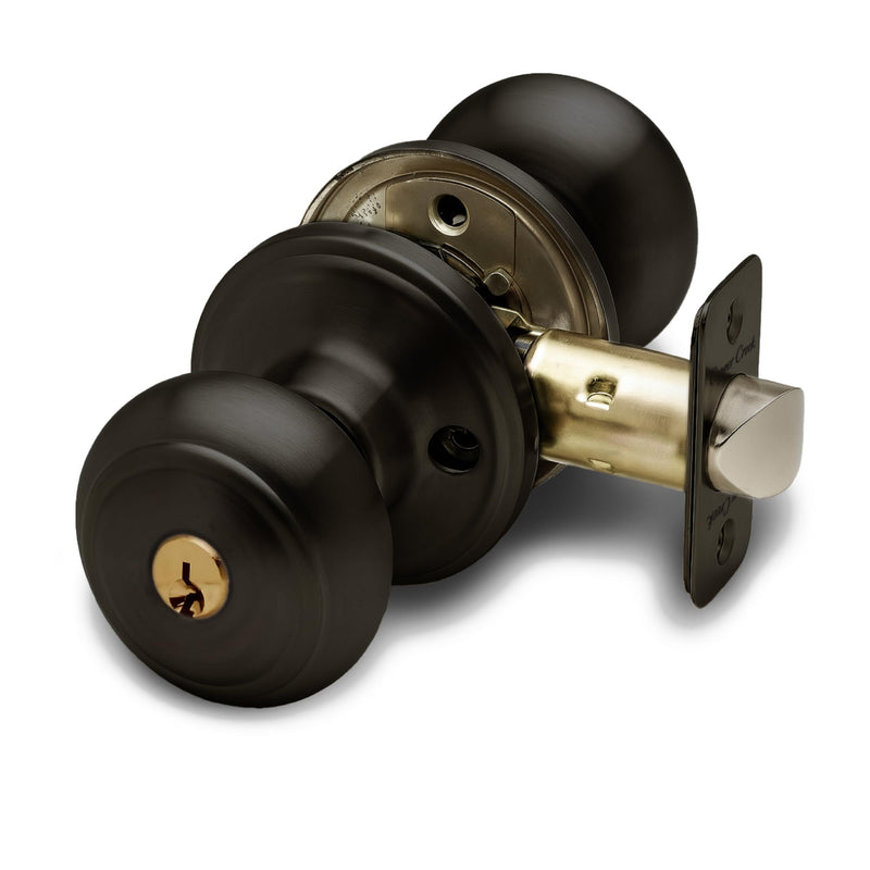 Copper Creek Colonial Entry Door Knob – Keyed Entry Handle with Lock and Key, ANSI Grade-3 Certified, DIY-Friendly Install for Interior and Exterior Entrance Doors – Tuscan Bronze (1 Pack) 1 Pack