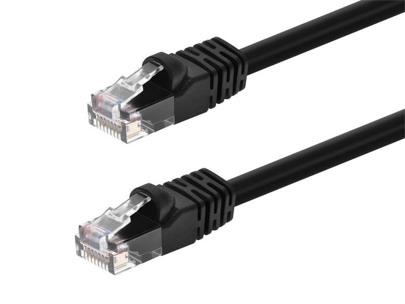 Monoprice 102288 Cat6 Ethernet Patch Cable - Network Internet Cord - RJ45, Stranded, 550Mhz, UTP, Pure Bare Copper Wire, 24AWG, 1ft, Black 1 Feet