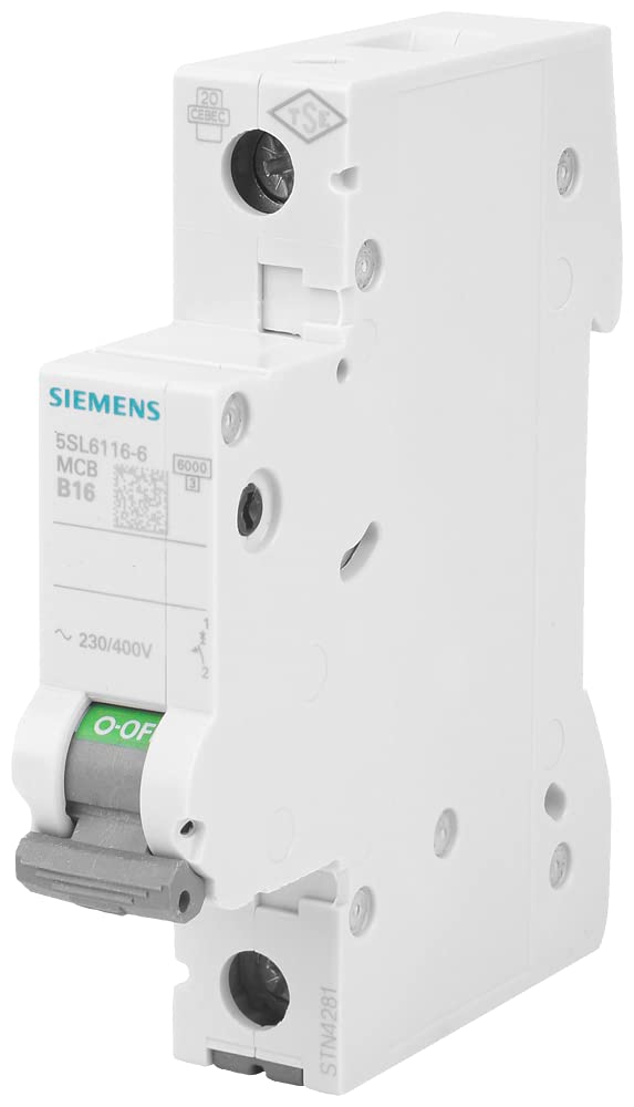Siemens Circuit Breaker 6kA 1-Pin Type B 16A 1 pack B16