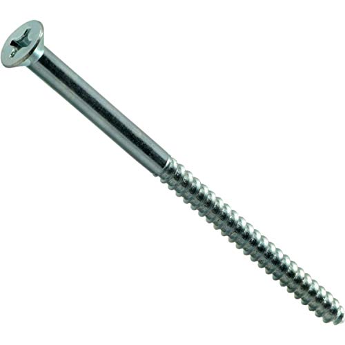 Hard-to-Find Fastener 014973293680 Phillips Flat Wood Screws, 12 x 4, Piece-100, zinc