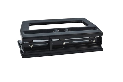 School Smart Black Steel Heavy-Duty 3 or 2-Hole Punch - 038174