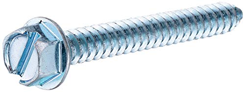 Hillman 70345 14-Inch x 3-Inch Hex Washer Head Slotted Sheet Metal Screw, 100-Pack, Zinc