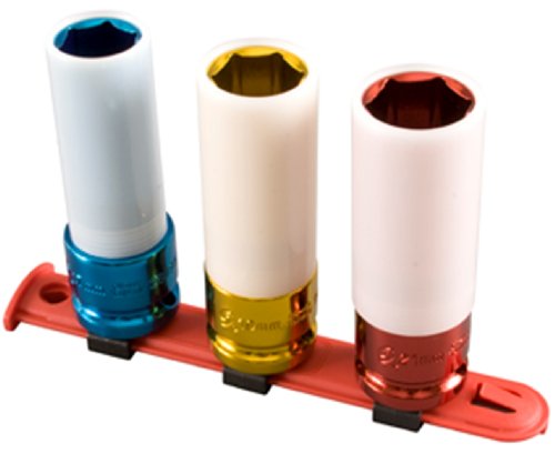 SUNEX TOOLS 2842 1/2-Inch Drive Metric Extra Thin Wall Deep Wheel Protector Impact Socket Set, 3-Piece