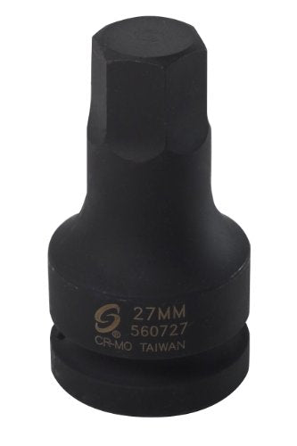SUNEX TOOLS 560727 1-Inch Drive 27mm Hex Driver Socket