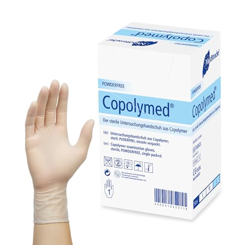 Meditrade 8092L Copolyme Sterile Examination Gloves Packed in Pairs Sterile Powder-Free Size Large (Pack of 100) Large