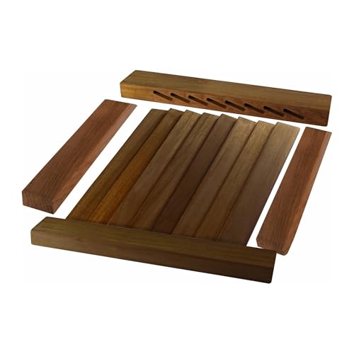 SeaTeak Horizontal 17-3/4"x9-3/8"x3/4" Wooden Louvered Insert, 100% Solid Teak Wood, Perfect For Boats, Spas or Bathrooms, Hand Sanded and Finished
