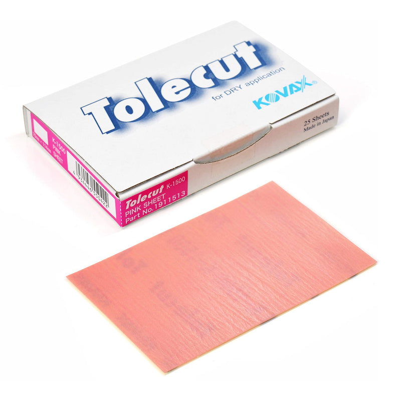 Tolecut PSA Full Sanding Sheets, Pink K-1500, 191-1513, 25 Sheets Full Sheet (No Cut) K-1500 Pink