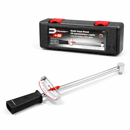 Powerbuilt 1/2-Inch Drive Needle Torque Wrench, Beam Torque Wrench 0-150 Foot/Pounds and 0-20 Meter/Kilograms, High Visibility Markings for Easy Readings - 944050