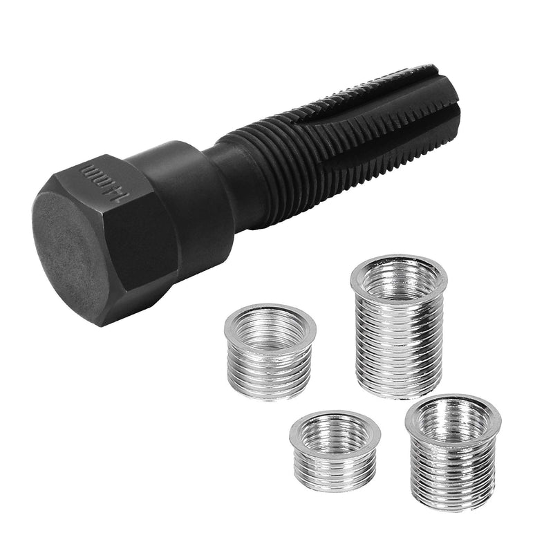 Powerbuilt 648421 14MM Spart Plug Thread Repair Kit 14mm Rethreader Kith with 4 Inserts