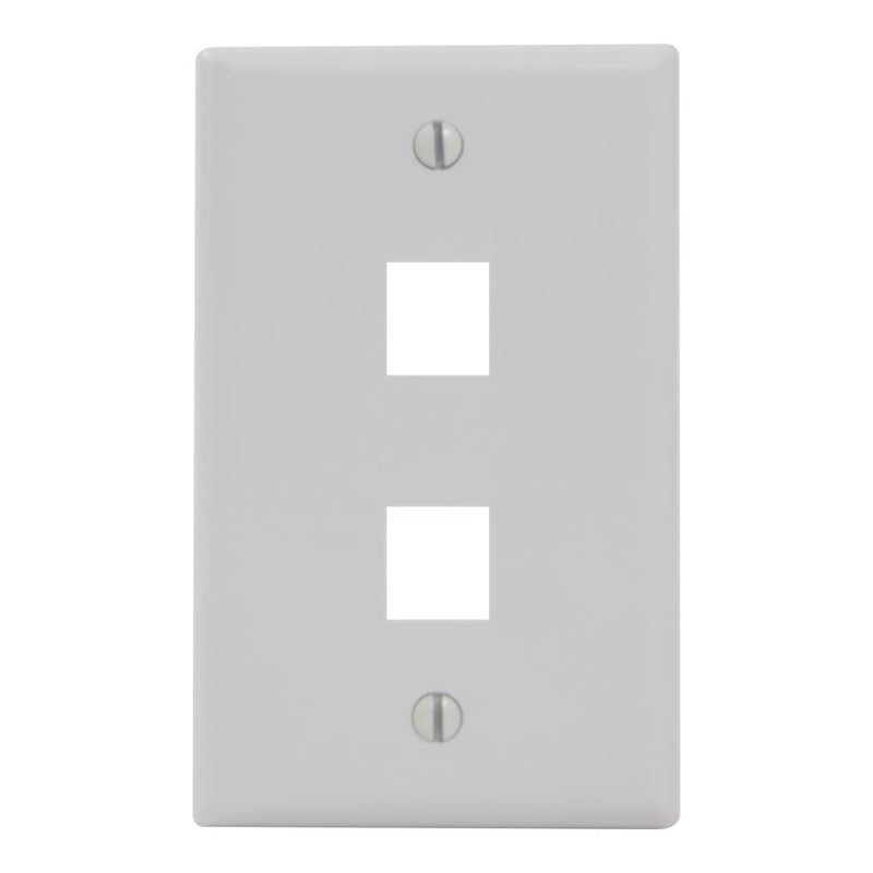 ICC Classic Faceplate with 2 Ports for EZ®/HD Style in Single Gang, White, 25-Pack 25 Pack