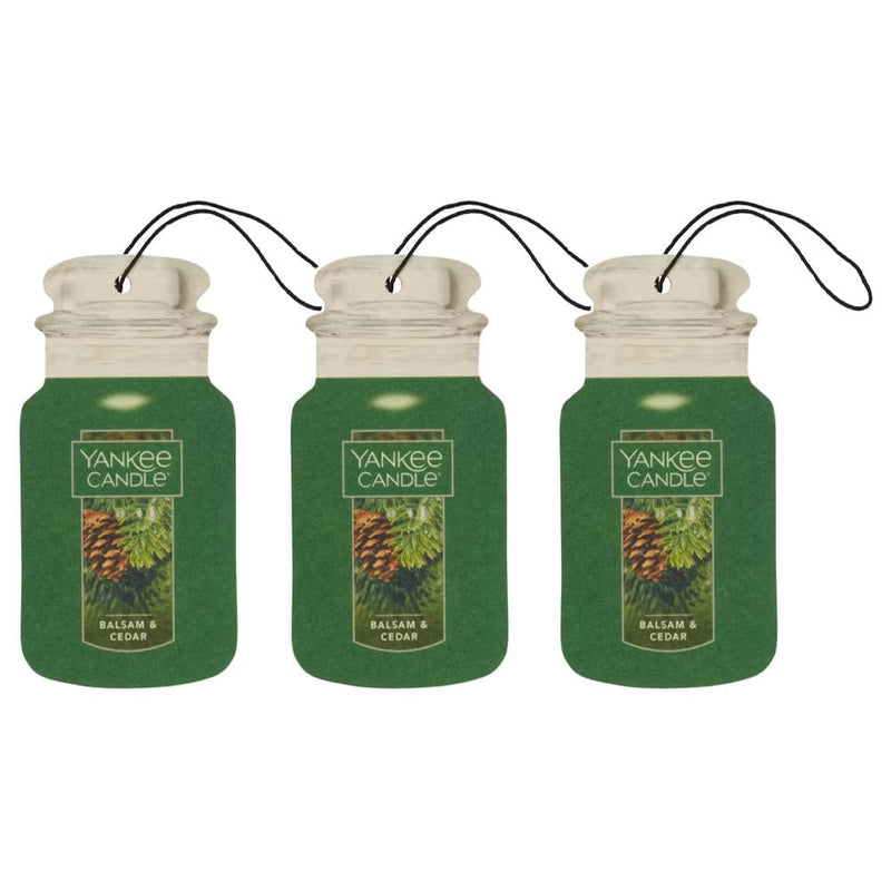 Yankee Candle Paper Car Jar, Balsam & Cedar (Pack of 1) 1 Fl Oz (Pack of 3)