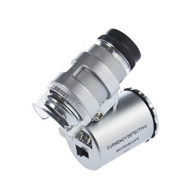 TRIXES Mini Pocket Microscope - 60X Jewelry Magnifier - LED Illuminated Magnifying Microscope | Compact LED magnifier for checking jewelry, stamps, coins and more