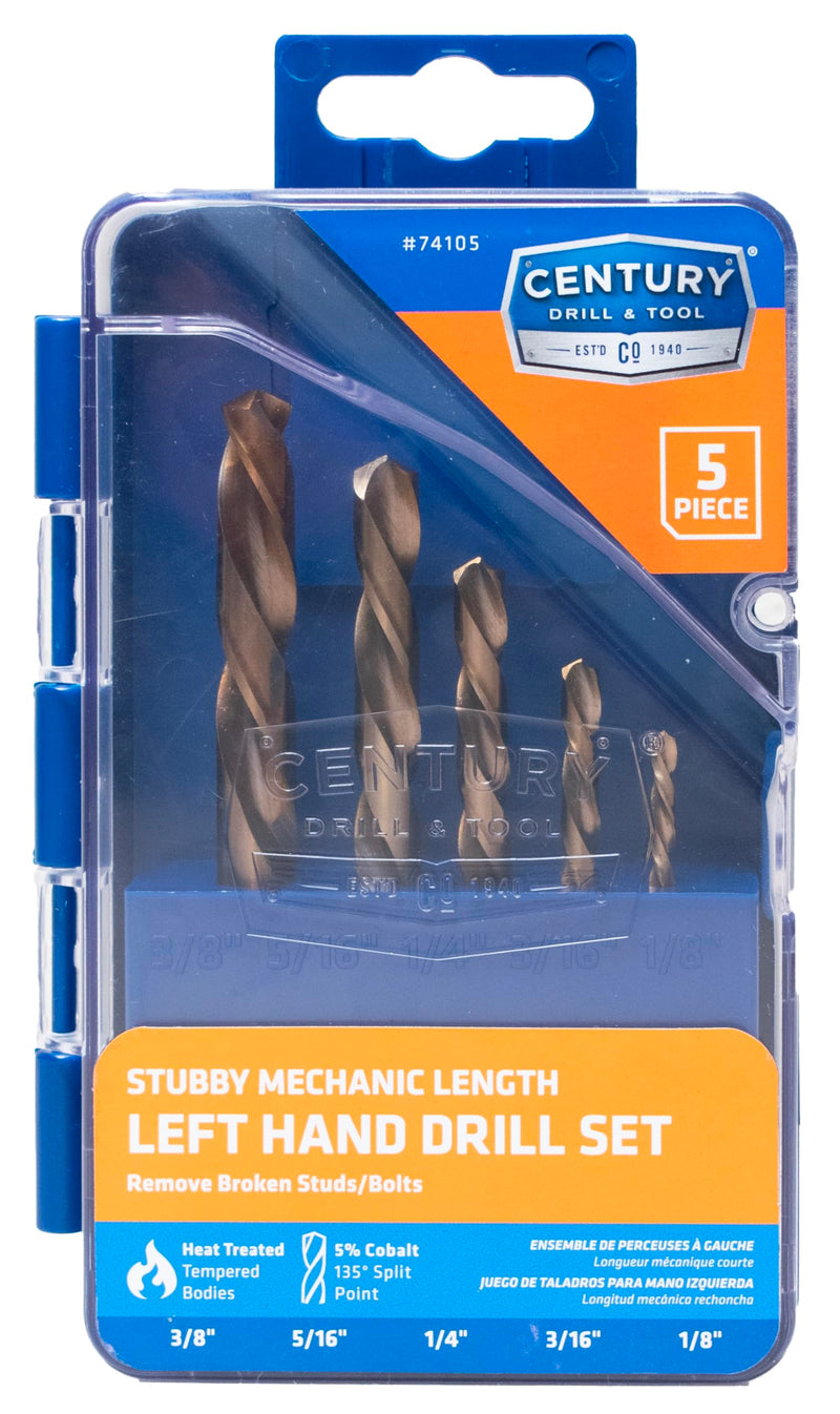 Century Drill & Tool, 74105, Left Hand Drill, Split Point Tips, Precise Drilling