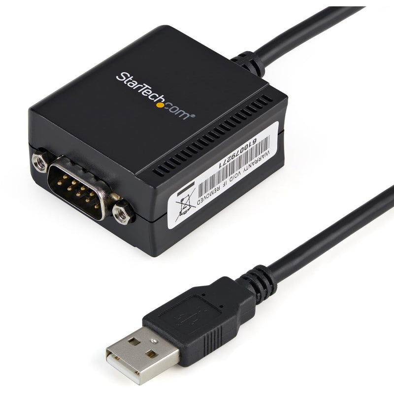 StarTech 6ft (1.8m) 1-Port FTDI USB to Serial RS232 Adapter Cable with COM Retention, USB to RS232 Adapter - TAA