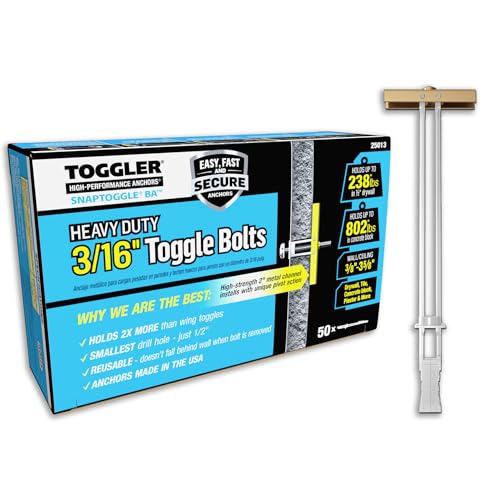 TOGGLER SNAPTOGGLE Toggle Anchor 3/16-24 UNC, 50 Pack, Bolts not Included 50 w/o Bolts
