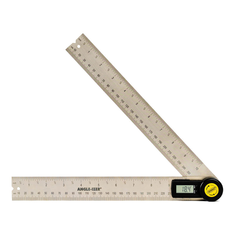 General Tools Digital Angle Finder Ruler #823 - 10" H - Stainless Steel Measurement Tool 10-Inch